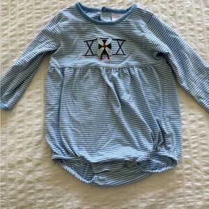 Striped Blue Baby Romper